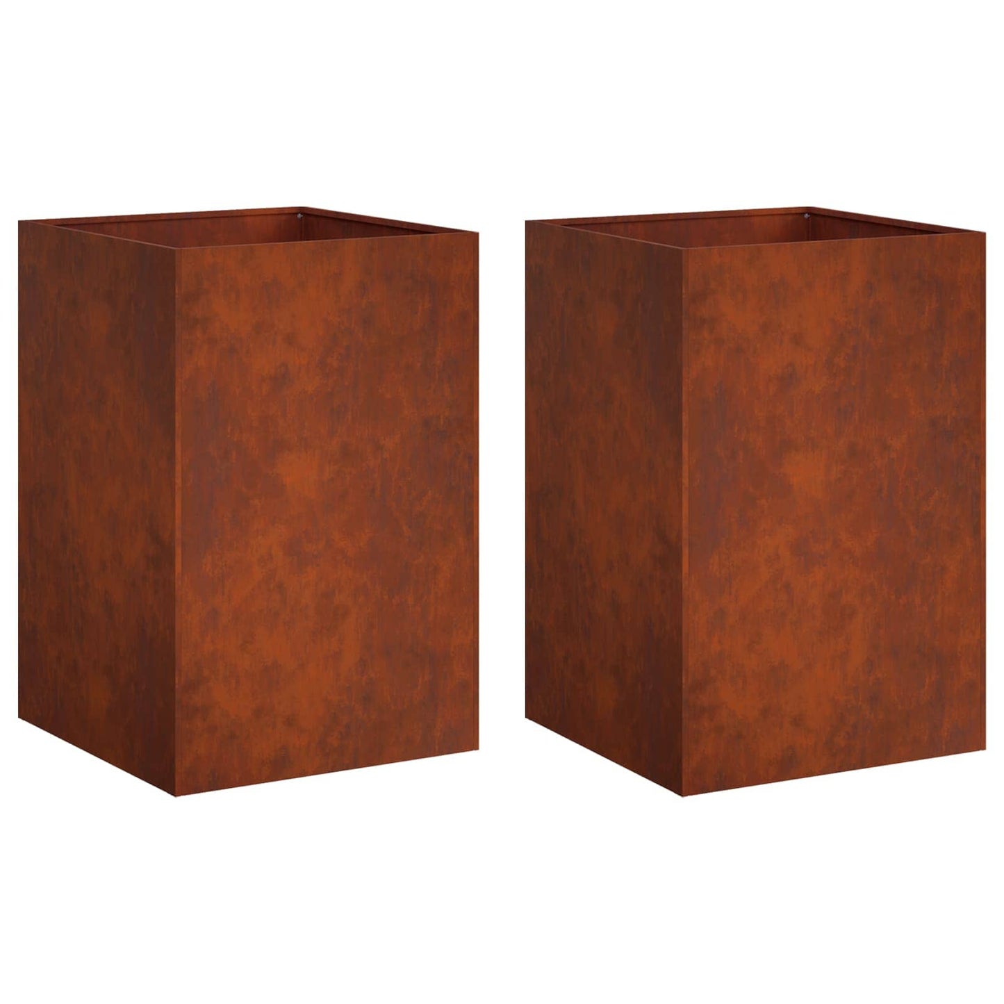 Garden Planter 2 pcs Rusty 50 x 50 x 75 cm Weathering Steel