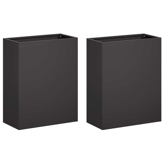 Garden Planter 2 pcs Black 40 x 20 x 40 cm Cold-rolled Steel