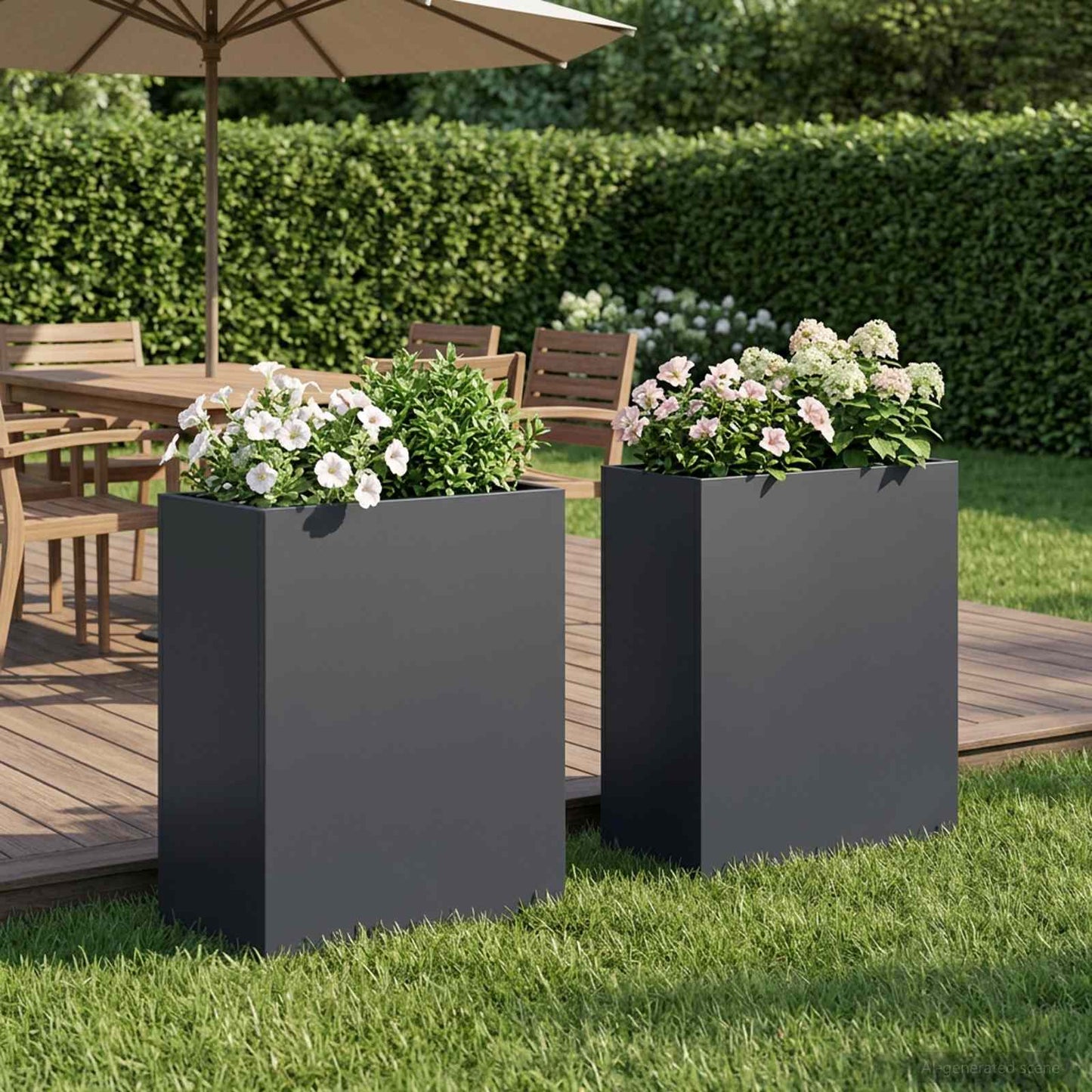 Garden Planter 2 pcs Anthracite 40 x 20 x 40 cm