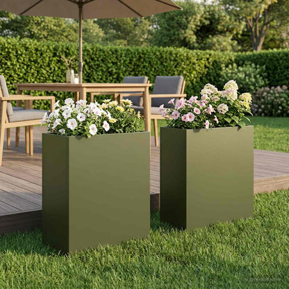 Garden Planter 2 pcs Olive Green 40 x 20 x 40 cm