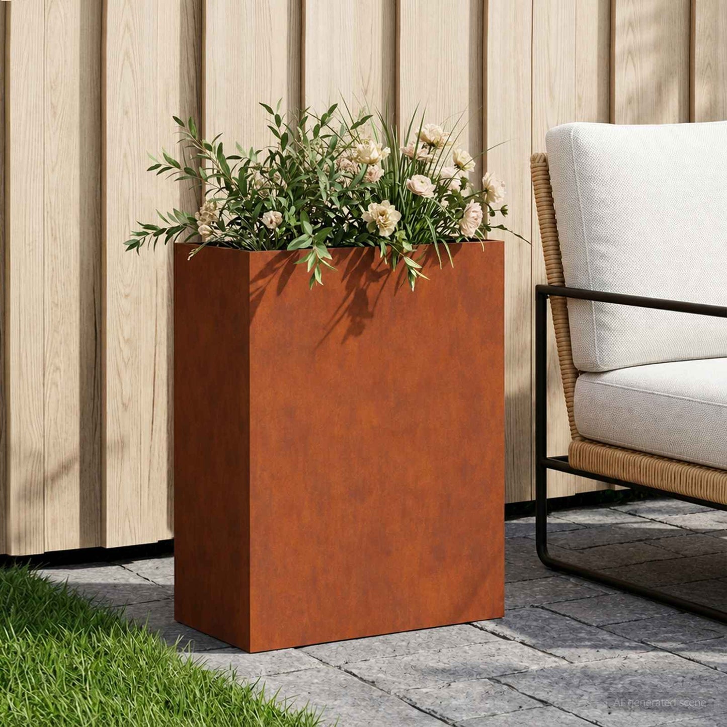 Garden Planter Rusty 40 x 20 x 40 cm Weathering Steel