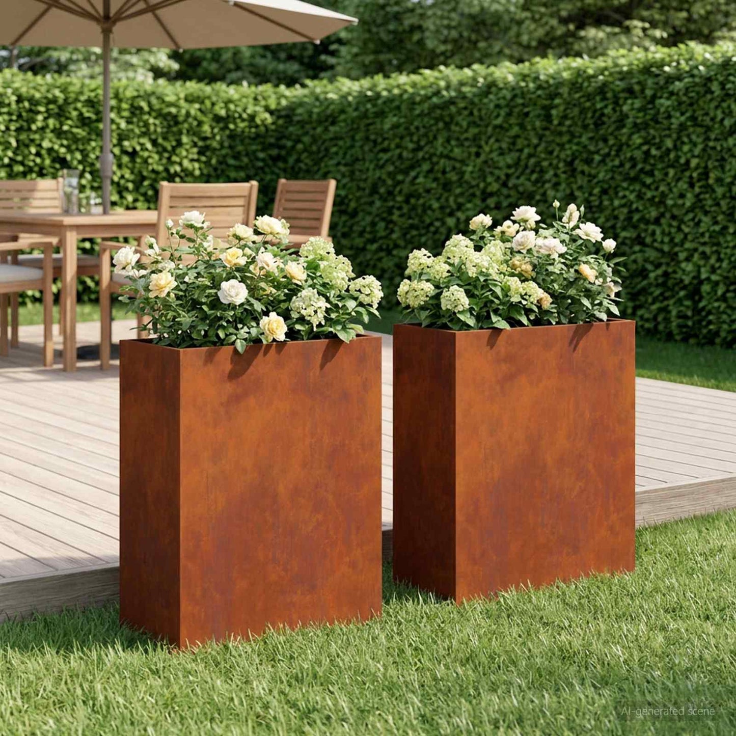 Garden Planter 2 pcs Rusty 40 x 20 x 40 cm Weathering Steel