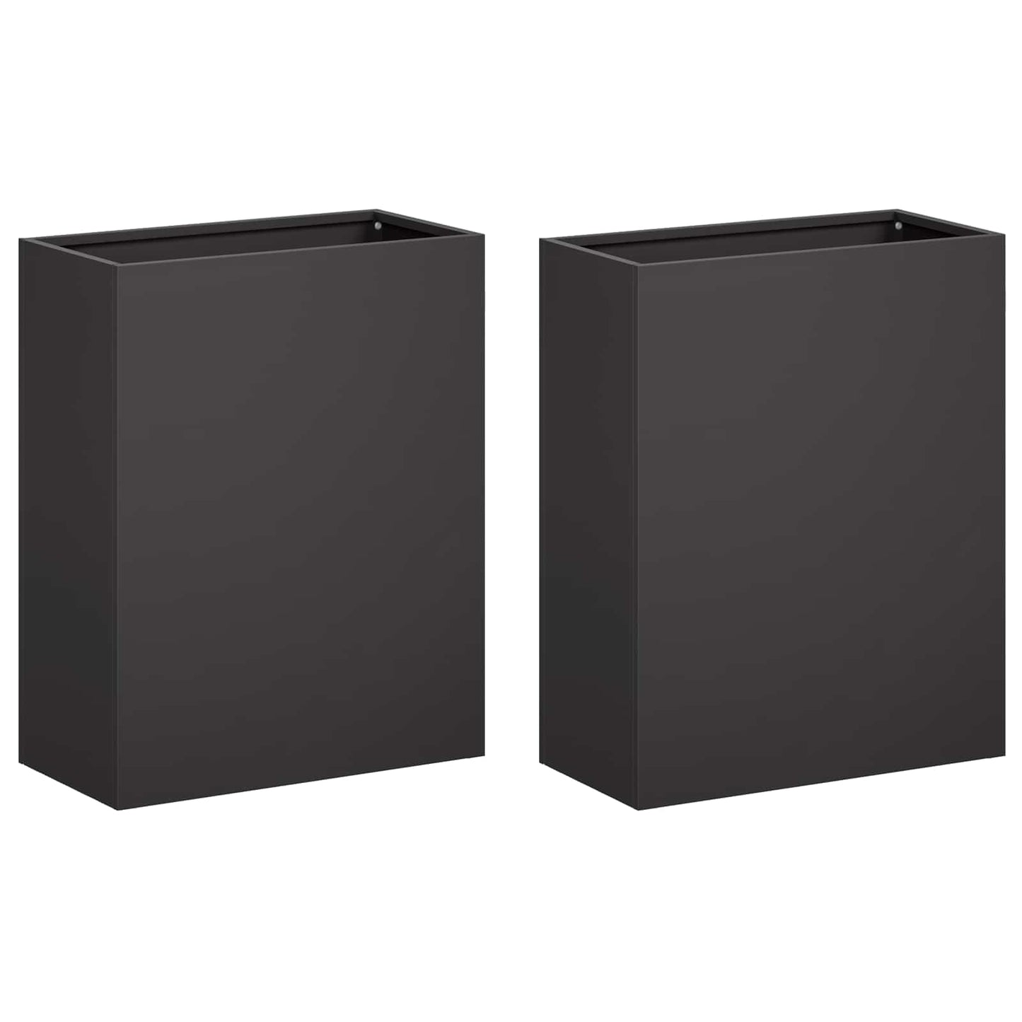 Garden Planter 2 pcs Black 40 x 20 x 50 cm Cold-rolled Steel