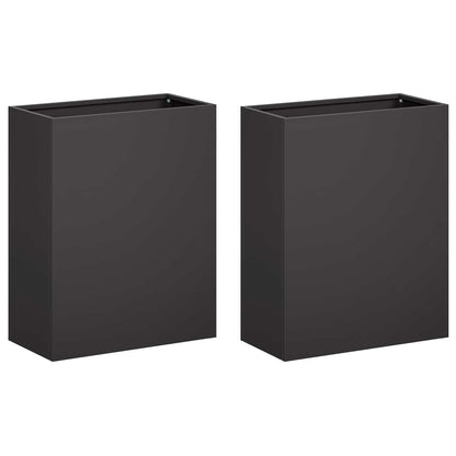 Garden Planter 2 pcs Black 40 x 20 x 50 cm Cold-rolled Steel