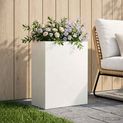 Garden Planter White 40 x 20 x 50 cm Cold-rolled Steel