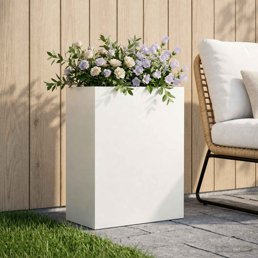 Garden Planter White 40 x 20 x 50 cm Cold-rolled Steel