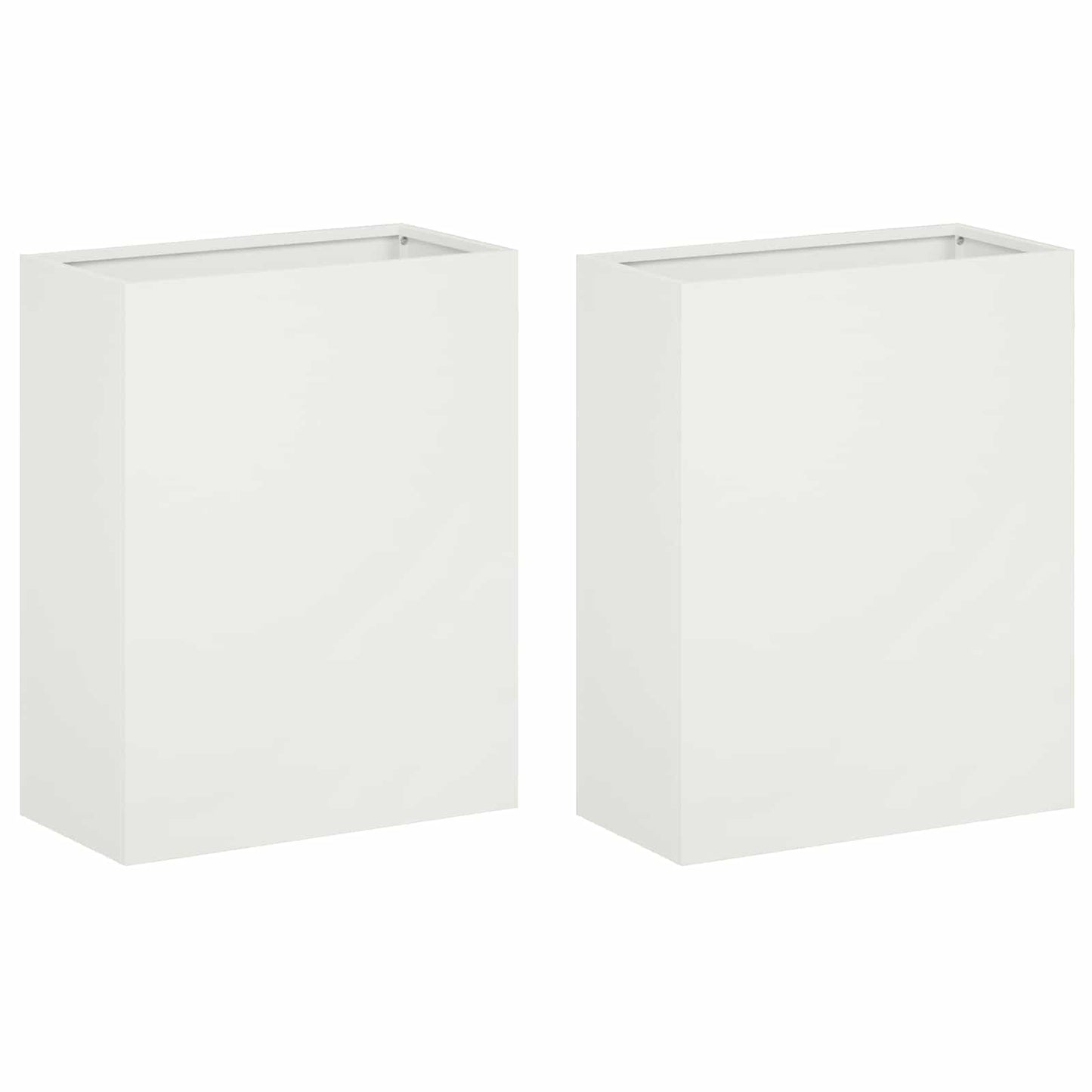 Garden Planter 2 pcs White 40 x 20 x 50 cm Cold-rolled Steel