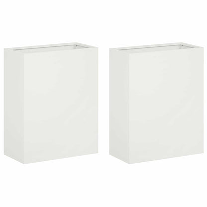 Garden Planter 2 pcs White 40 x 20 x 50 cm Cold-rolled Steel