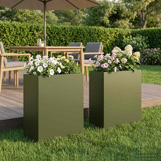 Garden Planter 2 pcs Olive Green 40 x 20 x 50 cm