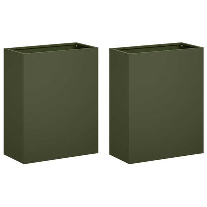 Garden Planter 2 pcs Olive Green 40 x 20 x 50 cm