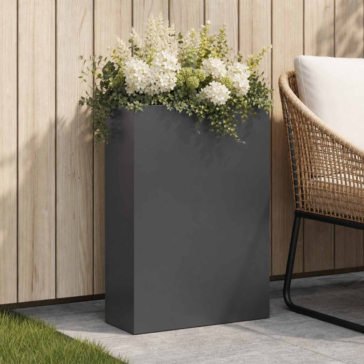 Garden Planter Black 40 x 20 x 75 cm Cold-rolled Steel