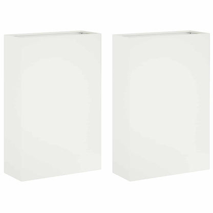 Garden Planter 2 pcs White 40 x 20 x 75 cm Cold-rolled Steel