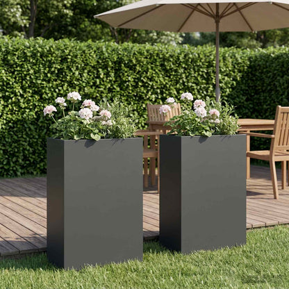 Garden Planter 2 pcs Anthracite 40 x 20 x 75 cm