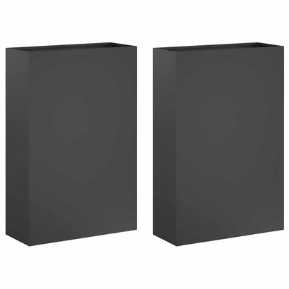 Garden Planter 2 pcs Anthracite 40 x 20 x 75 cm