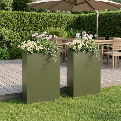 Garden Planter 2 pcs Olive Green 40 x 20 x 75 cm