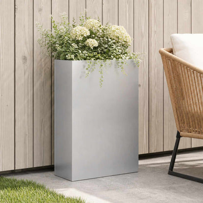 Garden Planter Silver 40 x 20 x 75 cm Galvanised Steel
