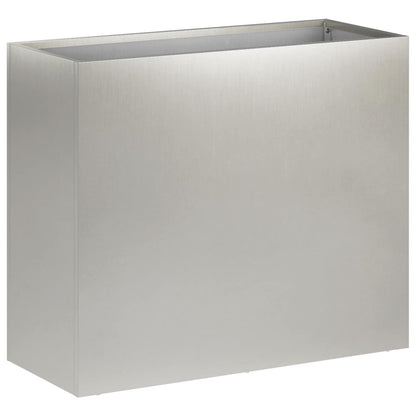 Garden Planter 2 pcs Silver 50 x 20 x 40 cm Stainless Steel