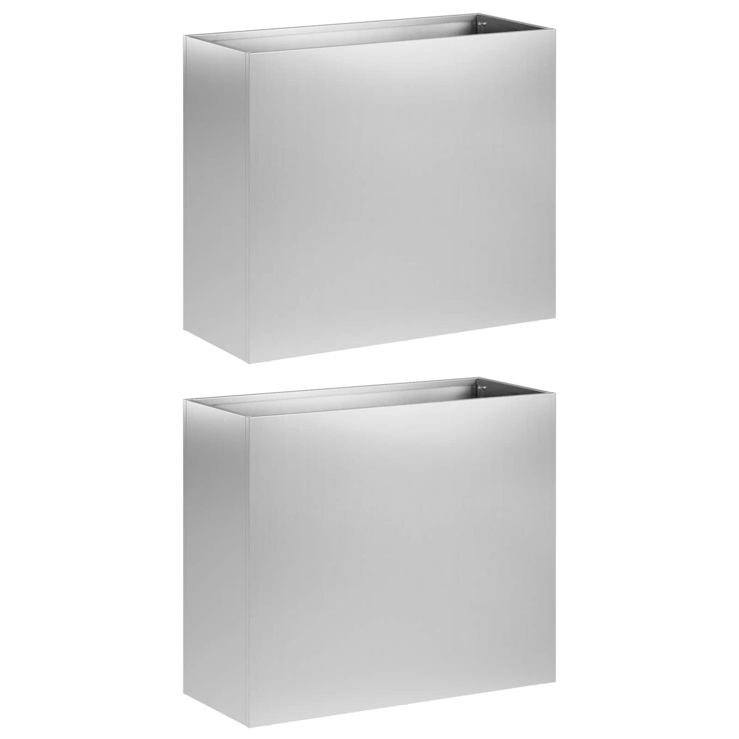 Garden Planter 2 pcs Silver 50 x 20 x 40 cm Galvanised Steel