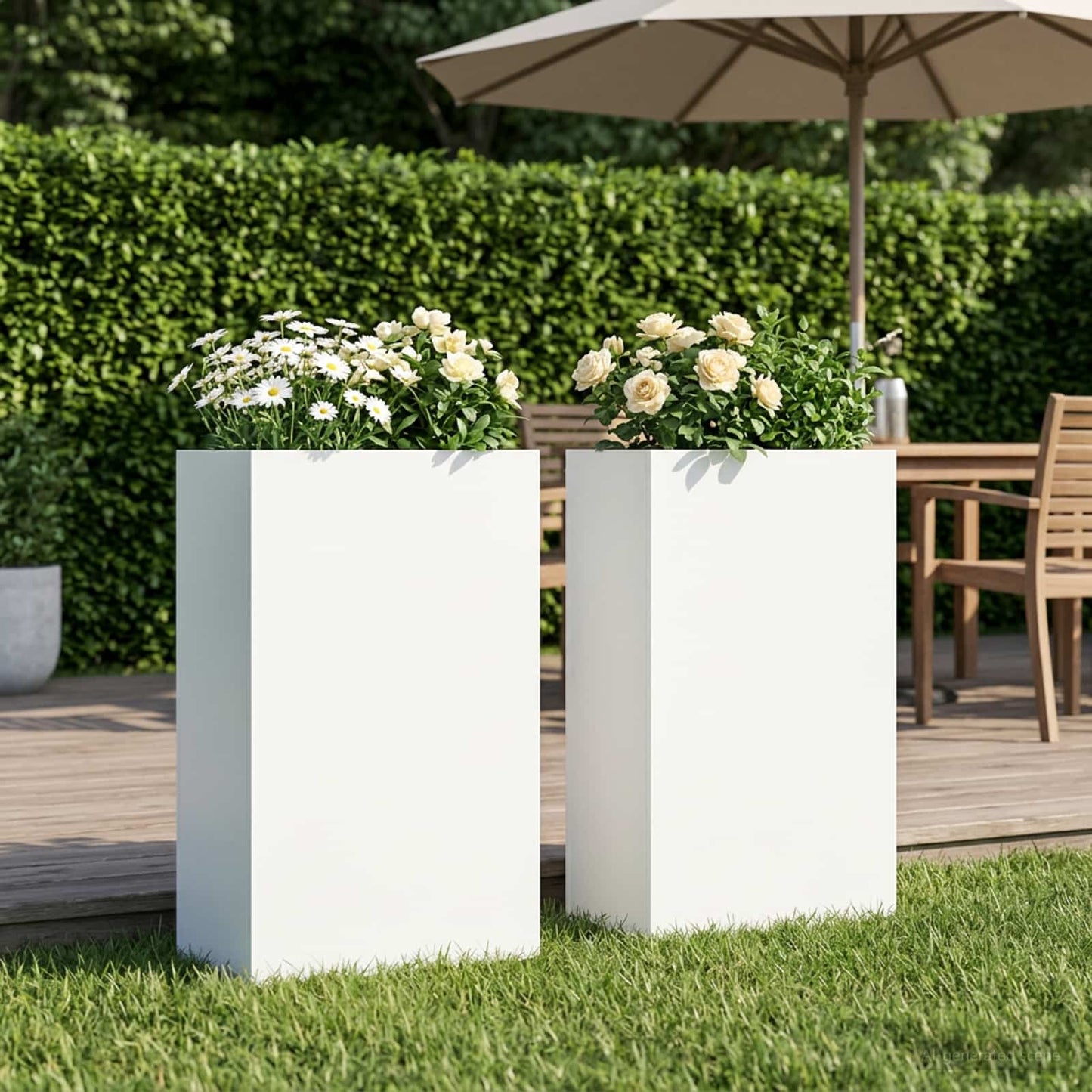 Garden Planter 2 pcs White 50 x 20 x 75 cm Cold-rolled Steel