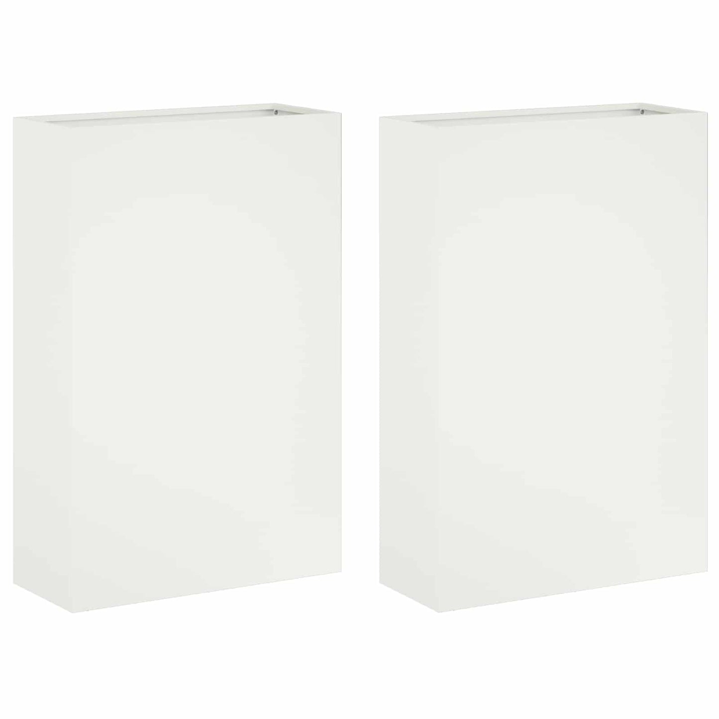 Garden Planter 2 pcs White 50 x 20 x 75 cm Cold-rolled Steel