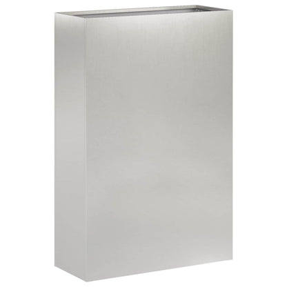 Garden Planter 2 pcs Silver 50 x 20 x 75 cm Stainless Steel