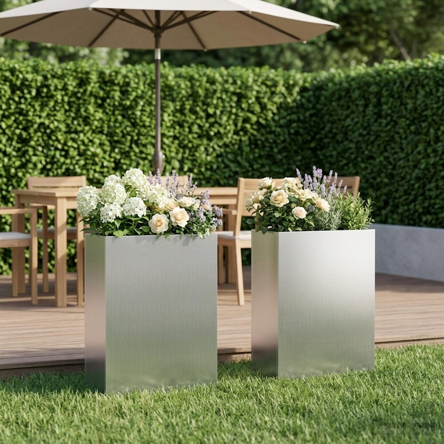 Garden Planter 2 pcs Silver 50 x 20 x 75 cm Galvanised Steel
