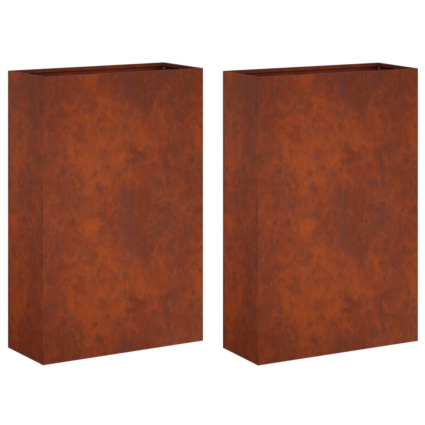 Garden Planter 2 pcs Rusty 50 x 20 x 75 cm Weathering Steel