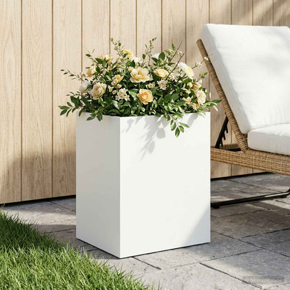 Garden Planter White 40 x 30 x 40 cm Cold-rolled Steel