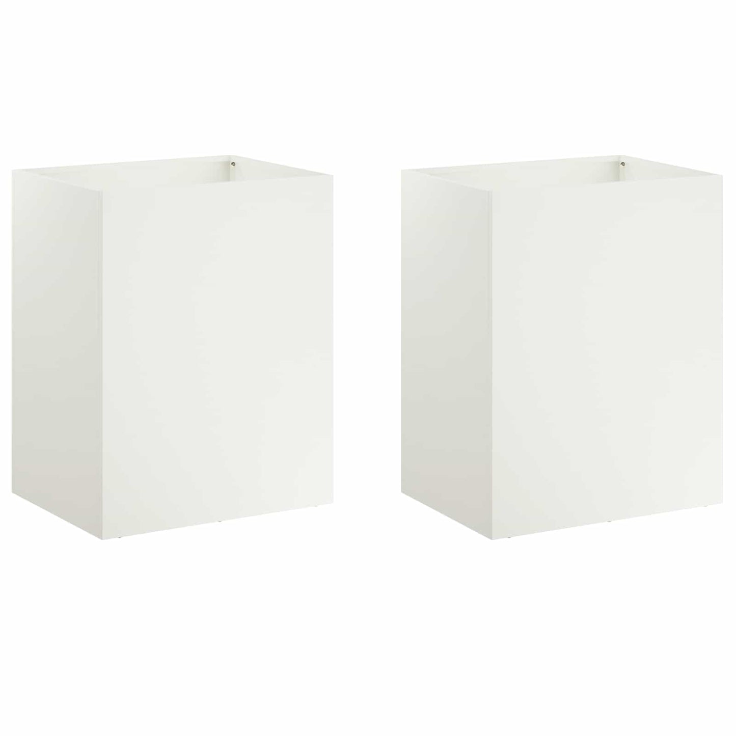 Garden Planter 2 pcs White 40 x 30 x 40 cm Cold-rolled Steel