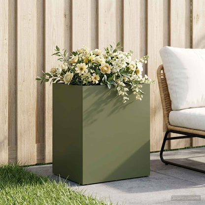 Garden Planter Olive Green 40 x 30 x 40 cm Cold-rolled Steel