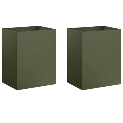 Garden Planter 2 pcs Olive Green 40 x 30 x 40 cm
