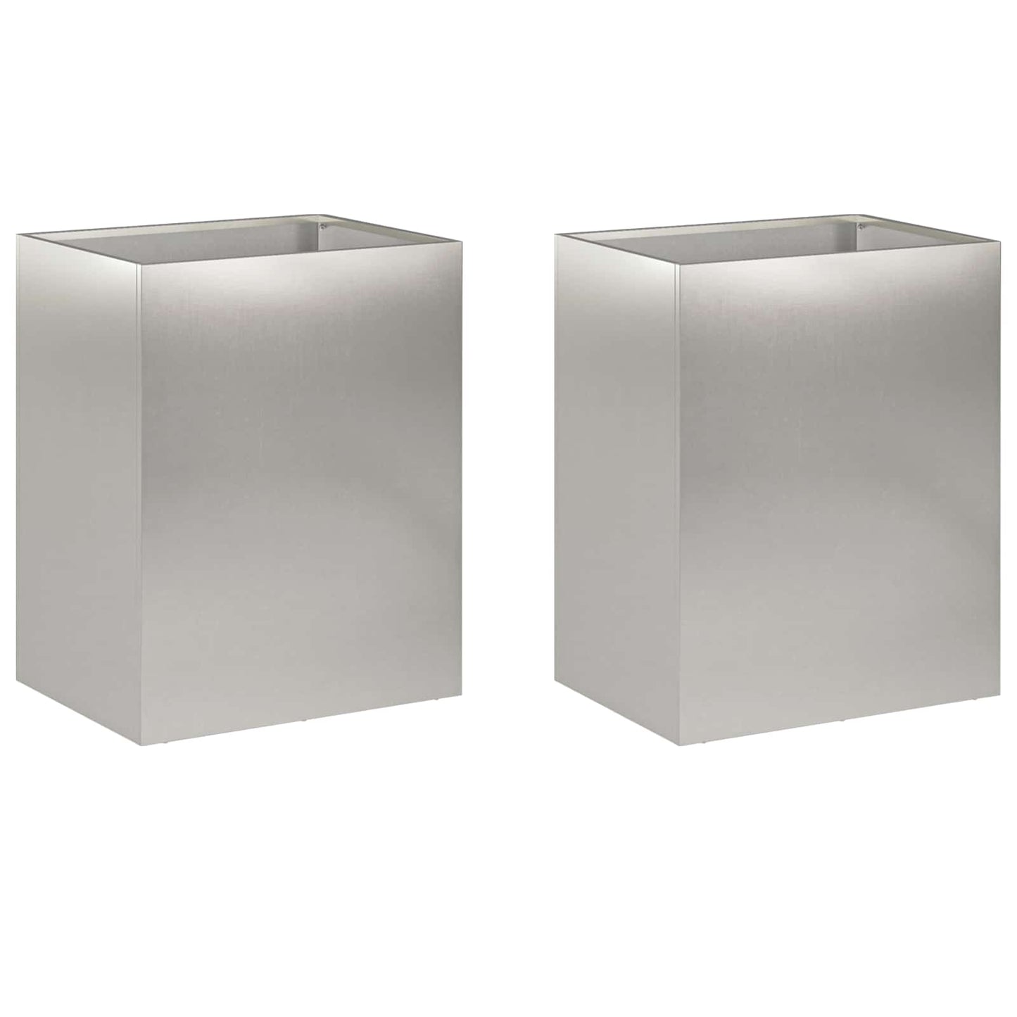 Garden Planter 2 pcs Silver 40 x 30 x 40 cm Stainless Steel