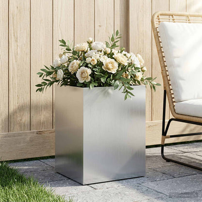 Garden Planter Silver 40 x 30 x 40 cm Galvanised Steel