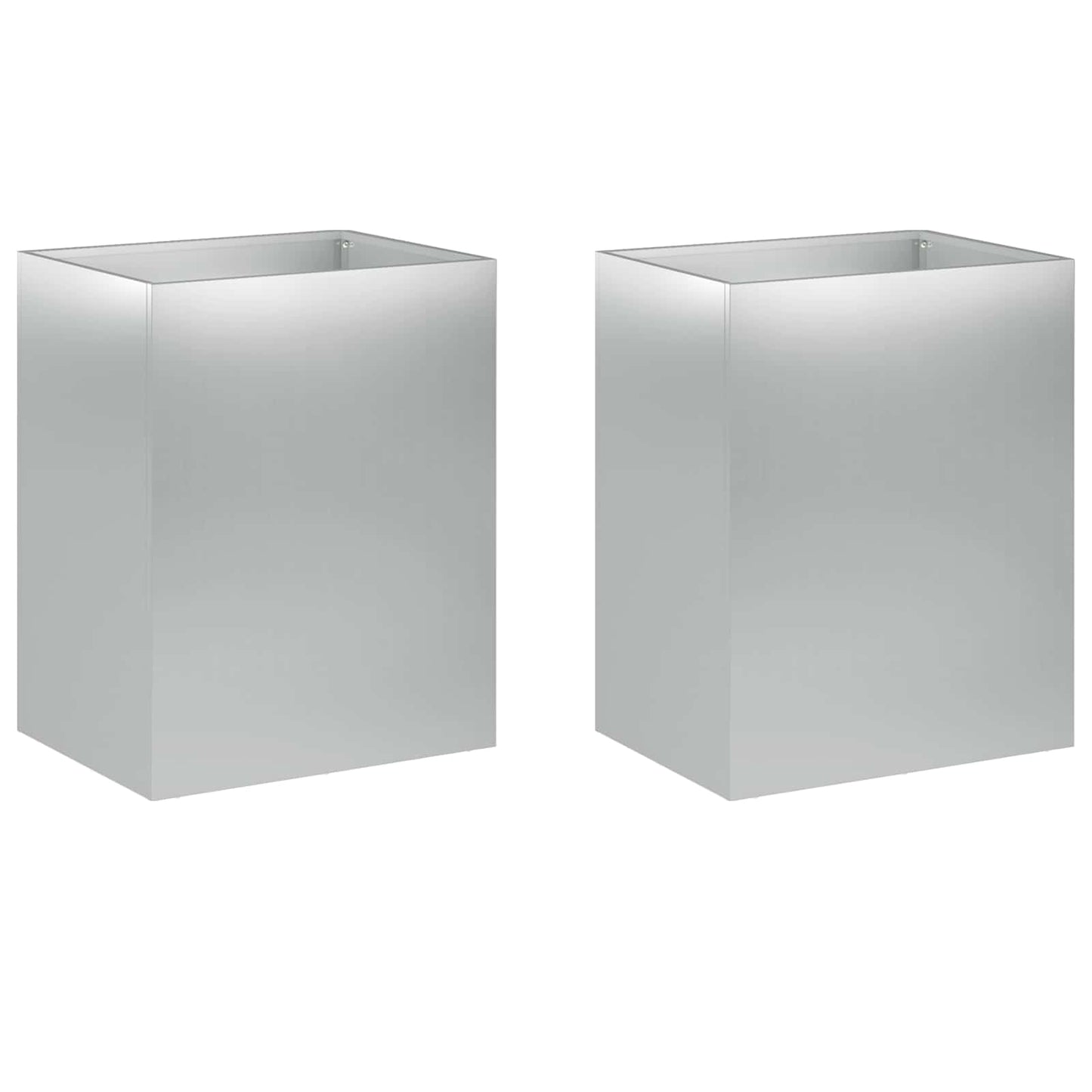 Garden Planter 2 pcs Silver 40 x 30 x 40 cm Galvanised Steel
