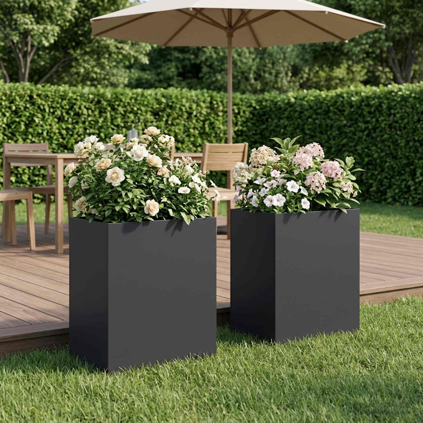 Garden Planter 2 pcs Black 40 x 30 x 50 cm Cold-rolled Steel