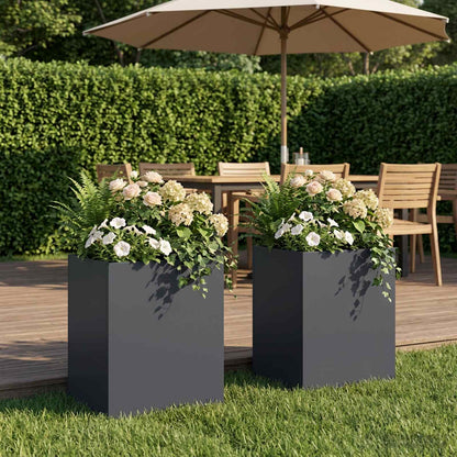 Garden Planter 2 pcs Anthracite 40 x 30 x 50 cm