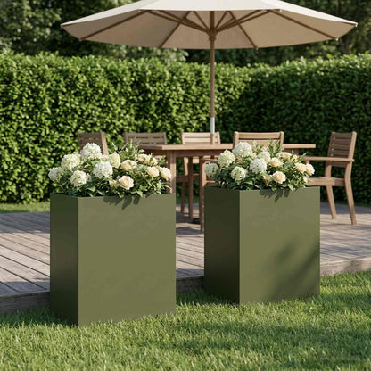 Garden Planter 2 pcs Olive Green 40 x 30 x 50 cm