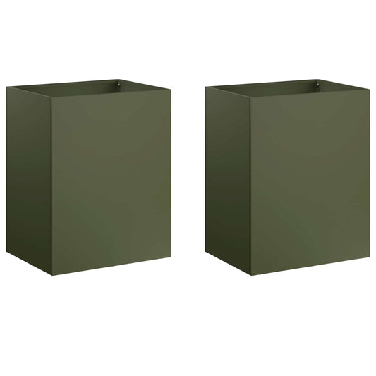 Garden Planter 2 pcs Olive Green 40 x 30 x 50 cm