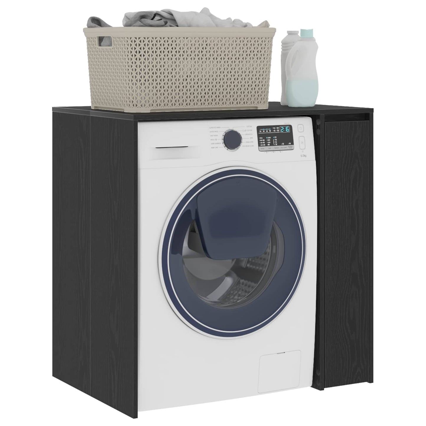 Wash Machine Cabinet Black Oak 87 x 60 x 89 cm Engineered wood