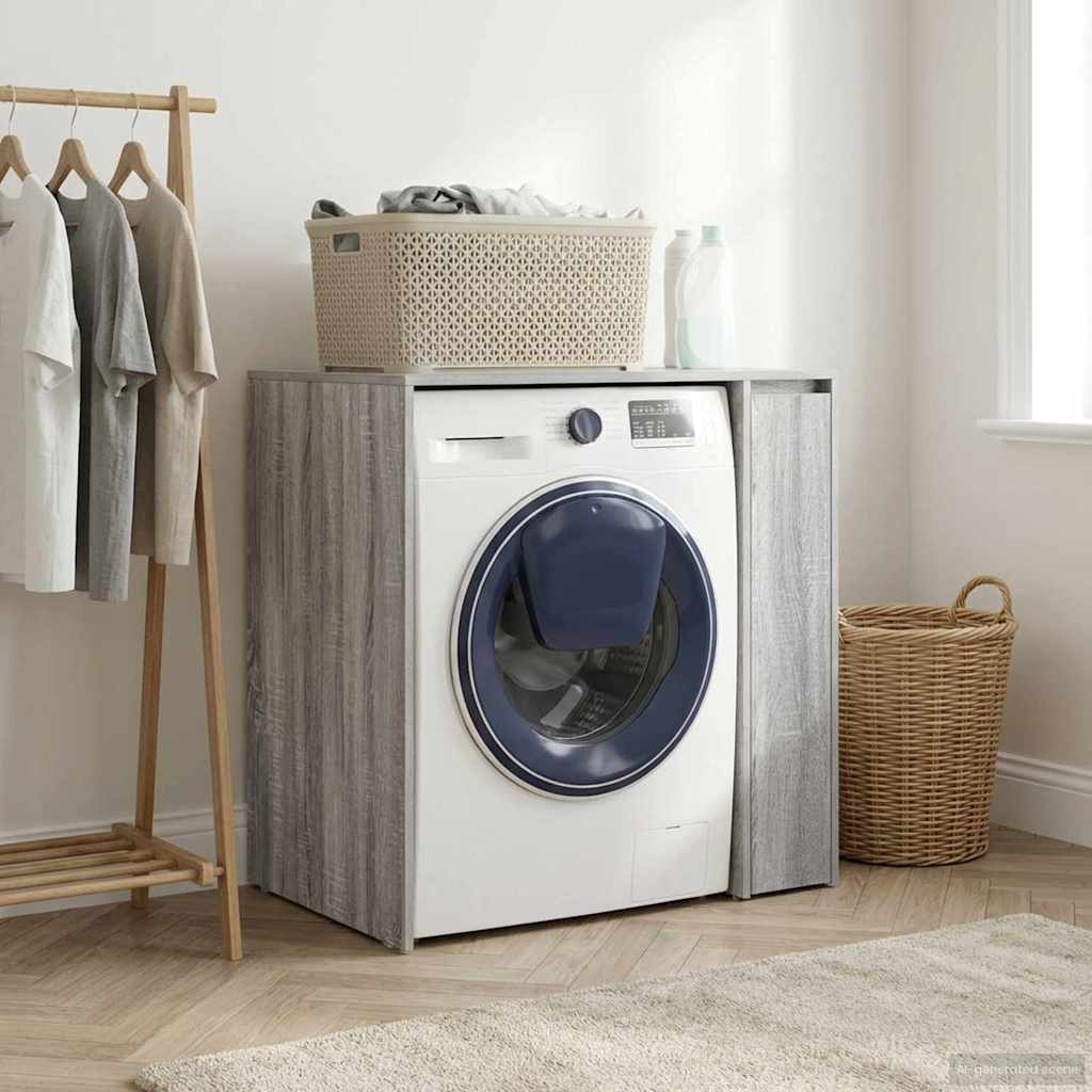 Wash Machine Cabinet with Storage Grey Sonoma 87 x 60 x 89 cm