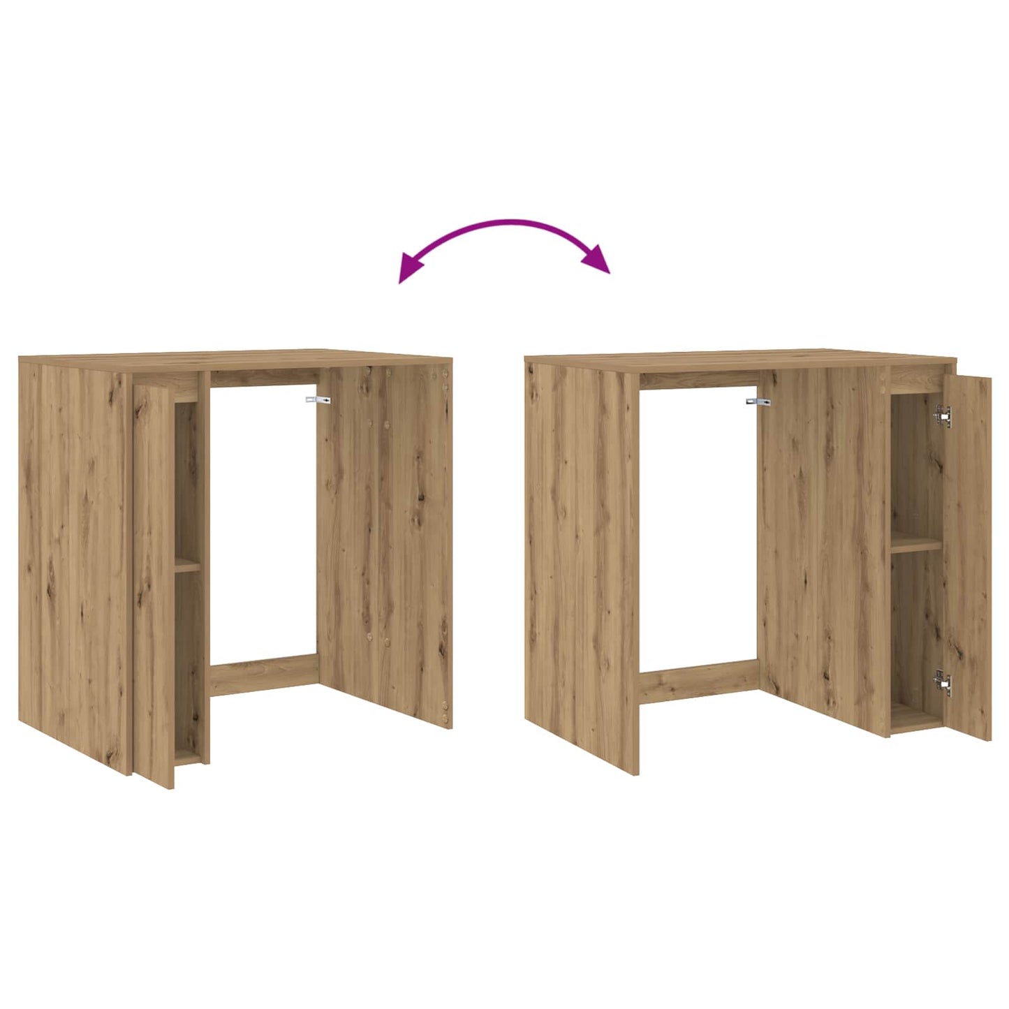 Wash Machine Cabinet with Storage Artisan Oak 87 x 60 x 89 cm