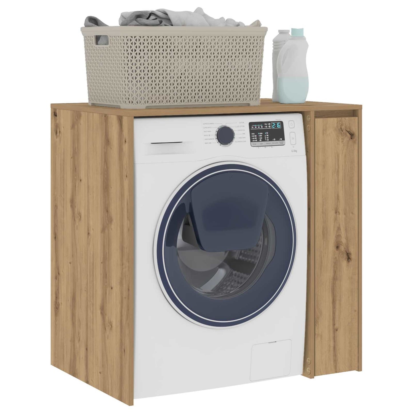 Wash Machine Cabinet with Storage Artisan Oak 87 x 60 x 89 cm