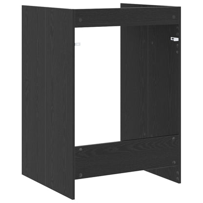 Wash Machine Cabinet with Storage Black Oak 67.5 x 62 x 97 cm