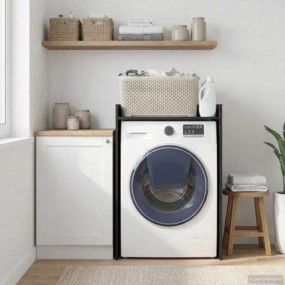 Wash Machine Cabinet with Storage Black Oak 67.5 x 48 x 97 cm