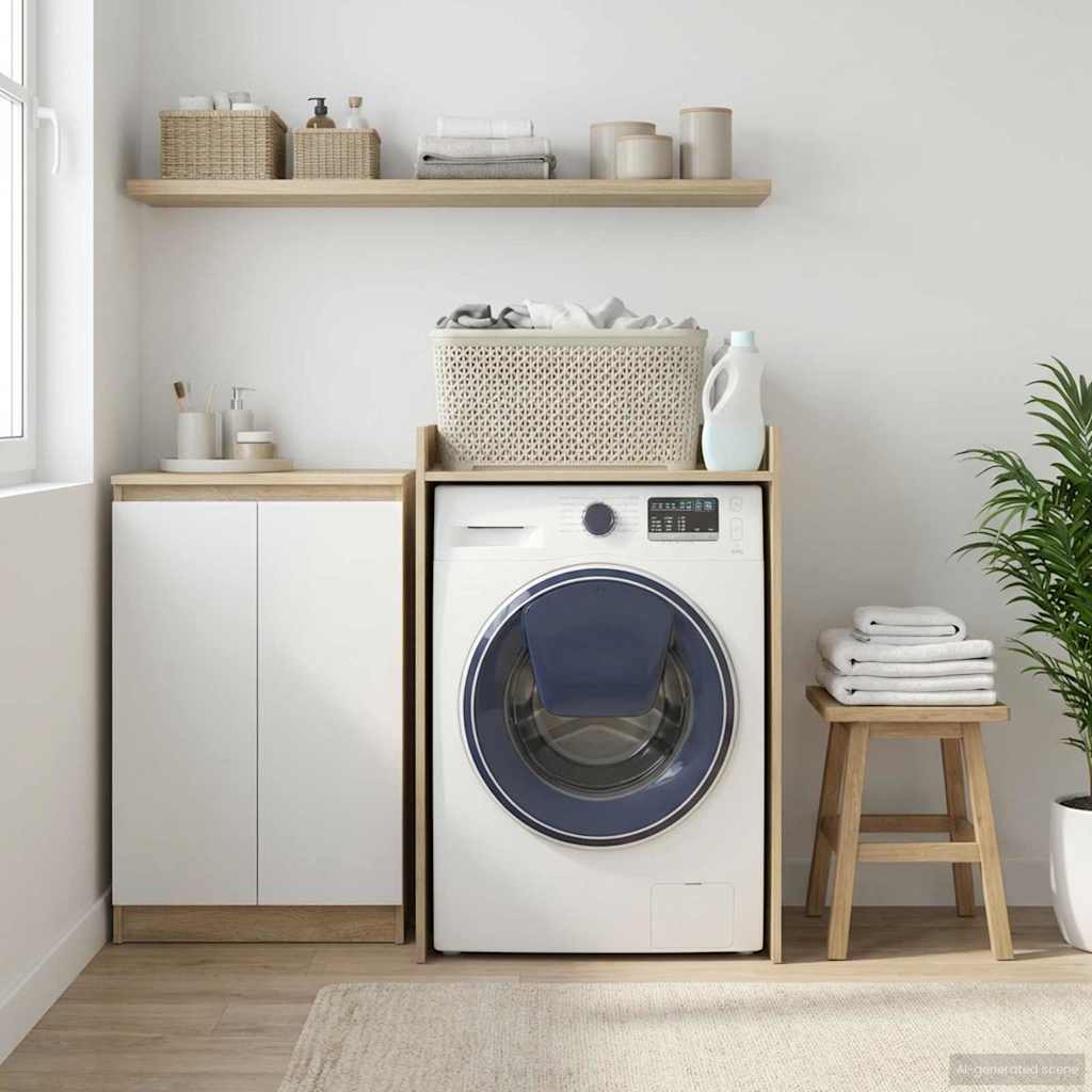 Wash Machine Cabinet Sonoma 67.5 x 48 x 97 cm Engineered wood