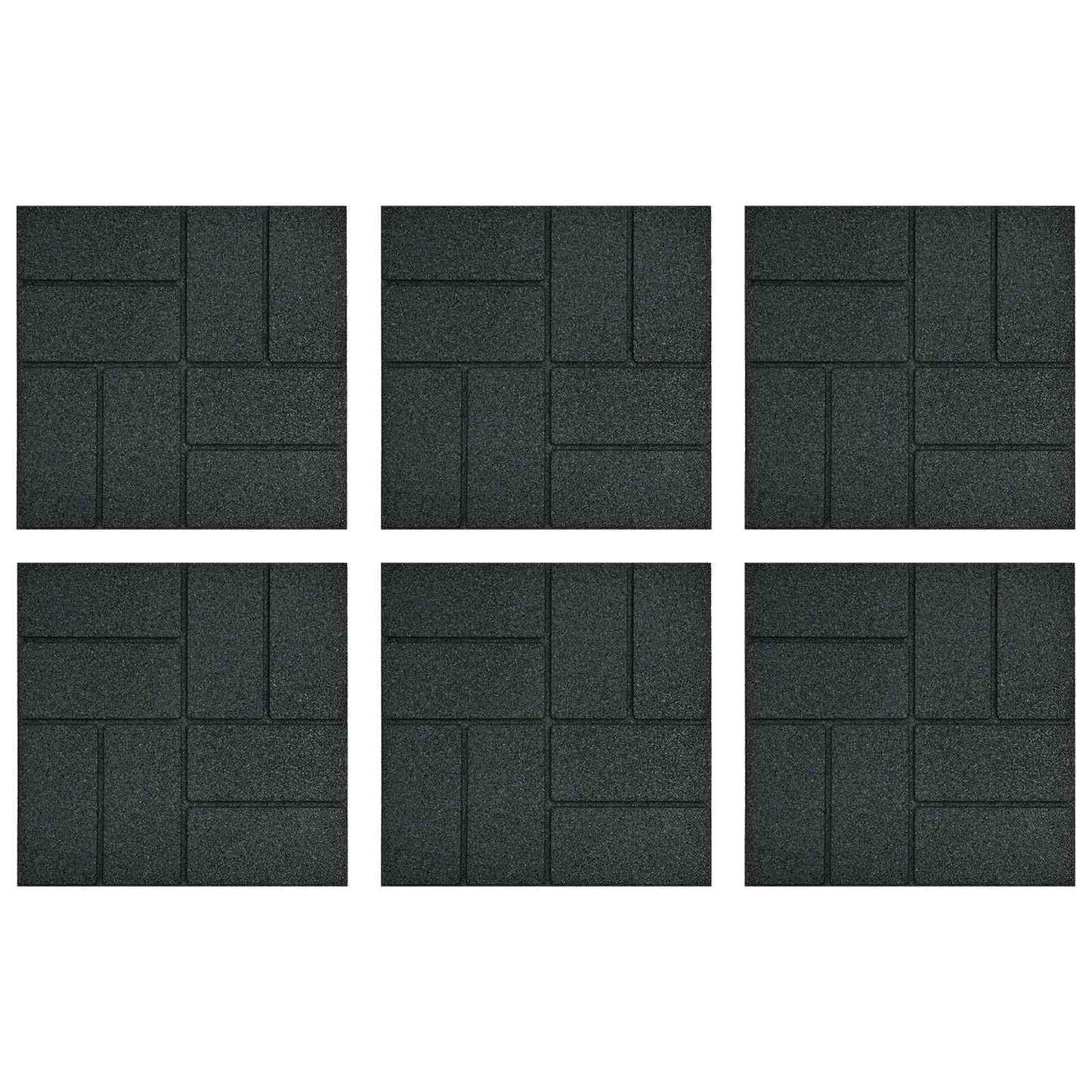 Stepping Stone 6 pcs Black 15.94 x 15.94 x 0.79 in Rubber