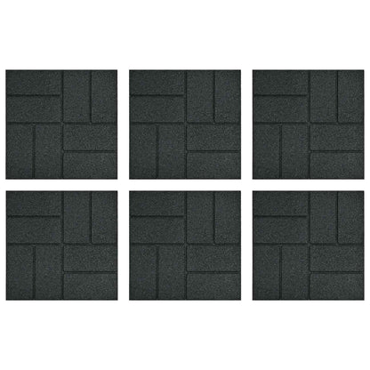 Stepping Stone 6 pcs Black 15.94 x 15.94 x 0.79 in Rubber