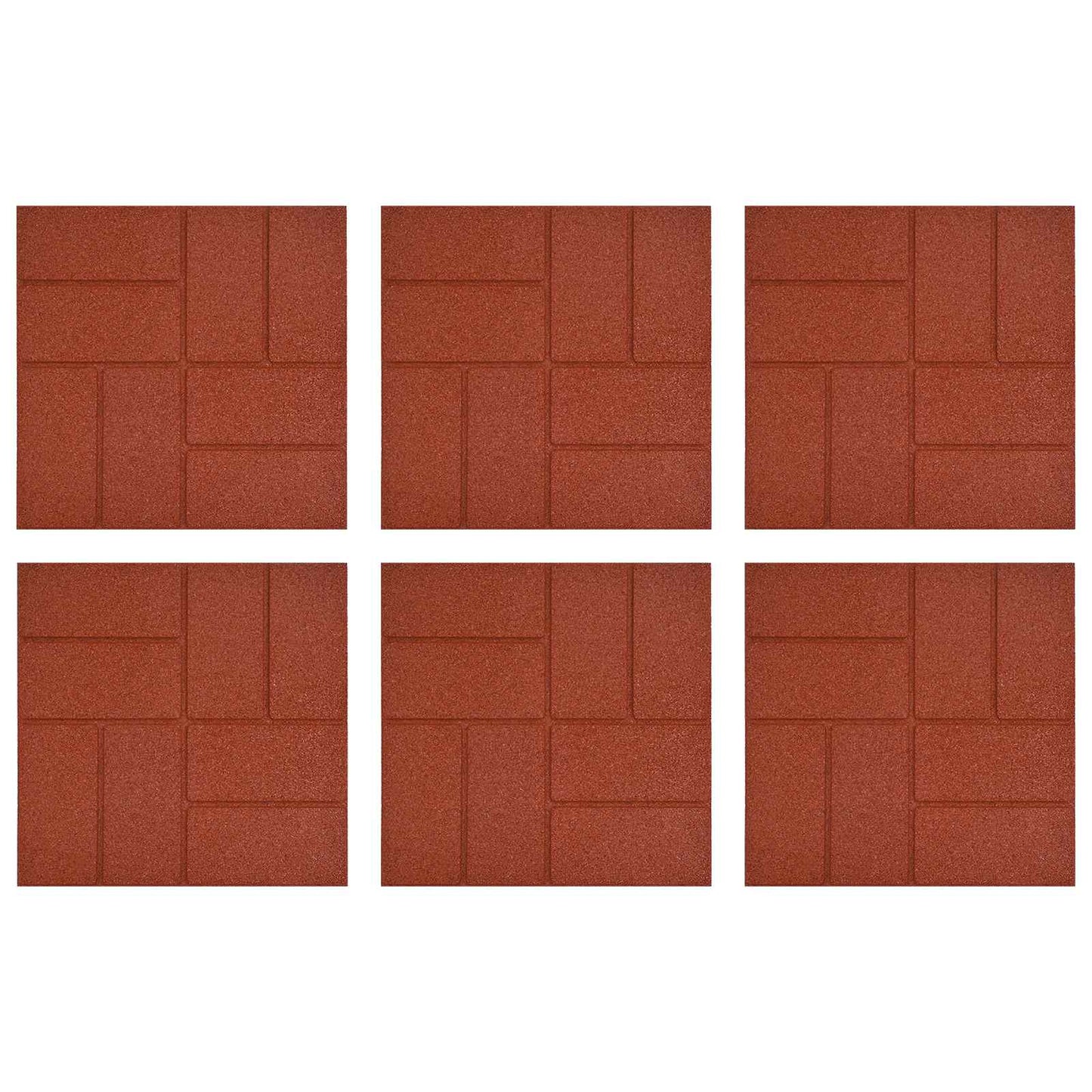 Stepping Stone 6 pcs Red 15.94 x 15.94 x 0.79 in Rubber
