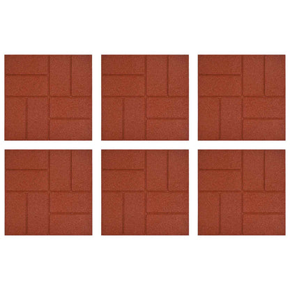 Stepping Stone 6 pcs Red 15.94 x 15.94 x 0.79 in Rubber