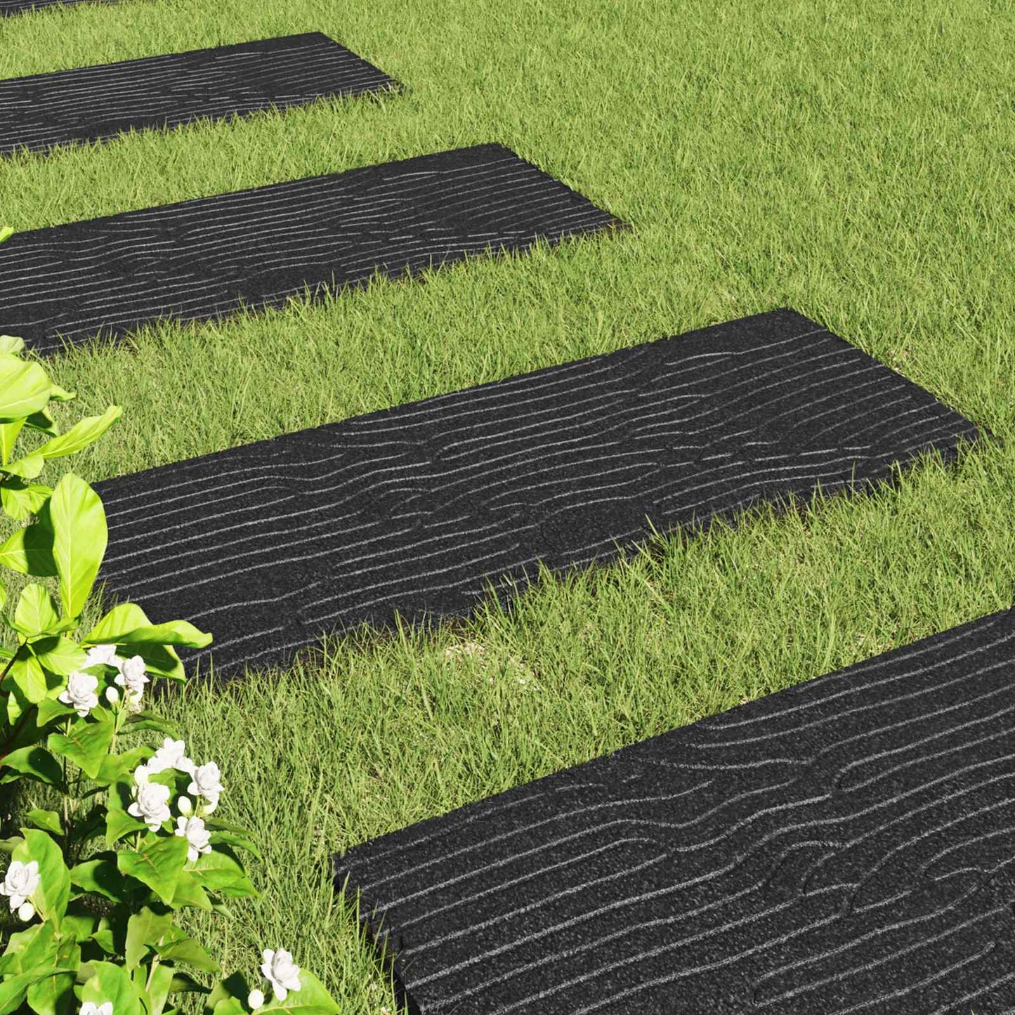 Stepping Stone 6 pcs Black 23.82 x 9.84 x 0.79 in Rubber